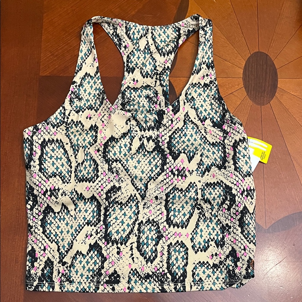 Exercise Snakeskin Print Racerback Tank Top